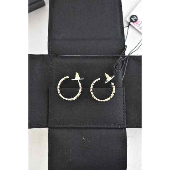 Chanel 21A Gold Metal Interlocking CC Logo Dangle Drop Statement Hoop Earrings - Picture 5 of 12